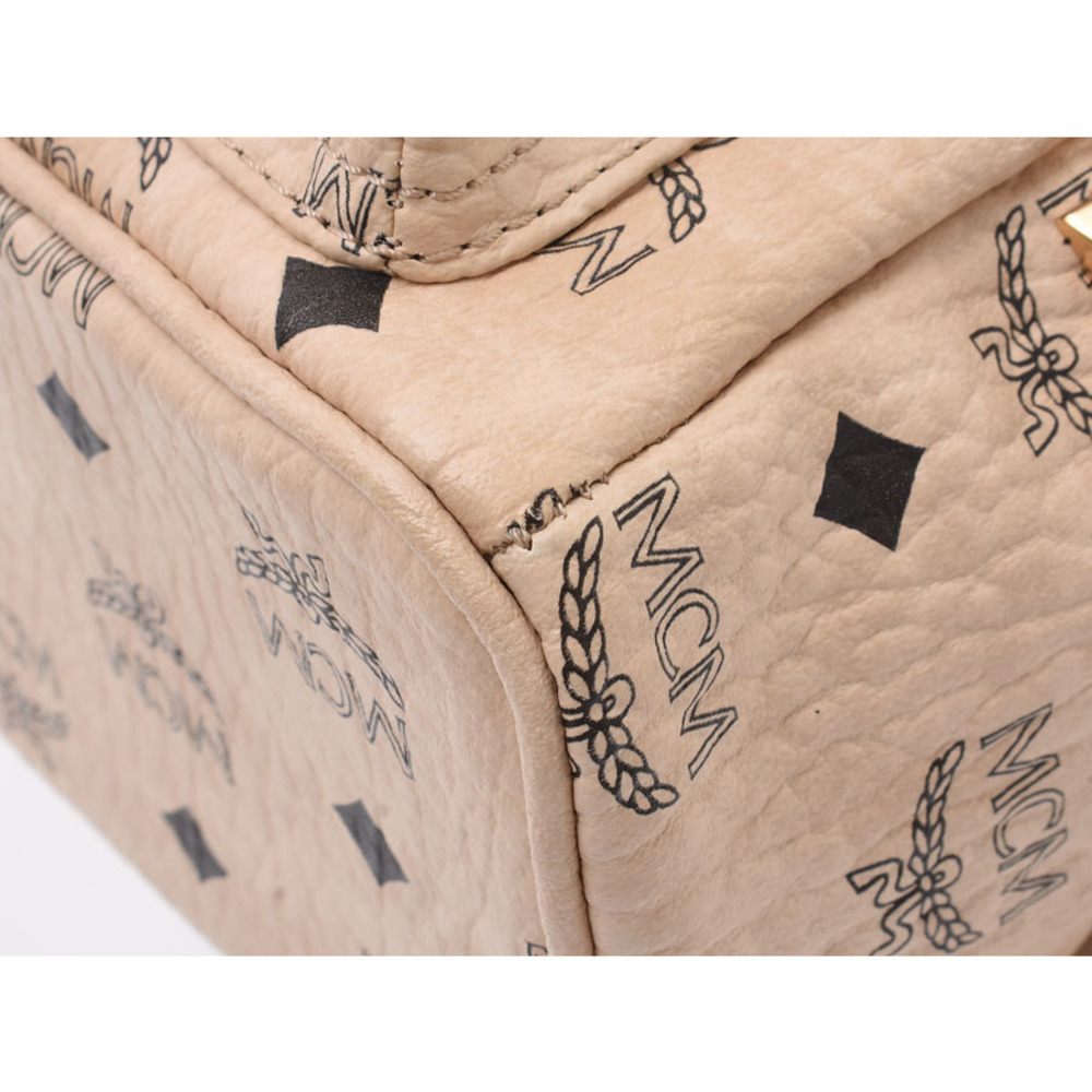 Mcm Side Beige Studs Mini Backpack - image 7
